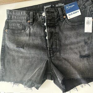 Old Navy OG Black Denim Shorts High Rise - 3" inseam - Sz 8 - NWT